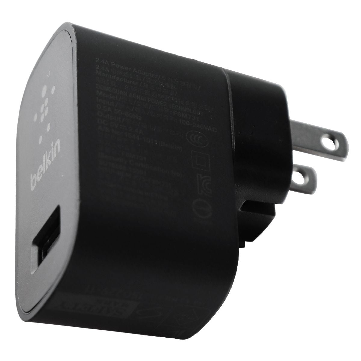 Belkin (12-Watt) 2.4-Amp Single USB Universal Home Charger - Black (F8M731dqBLK) Cell Phone - Chargers & Cradles Belkin - Simple Cell Bulk Wholesale Pricing - USA Seller