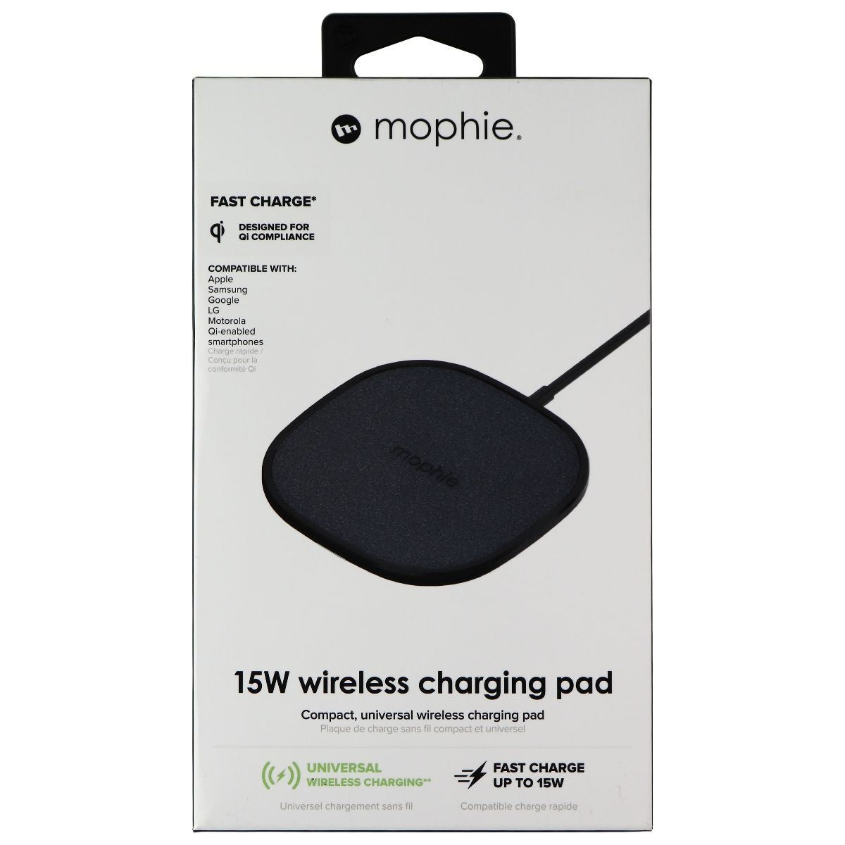 Mophie 15W Universal Wireless Charge Pad - Black (401305902) Cell Phone - Chargers & Cradles Mophie    - Simple Cell Bulk Wholesale Pricing - USA Seller