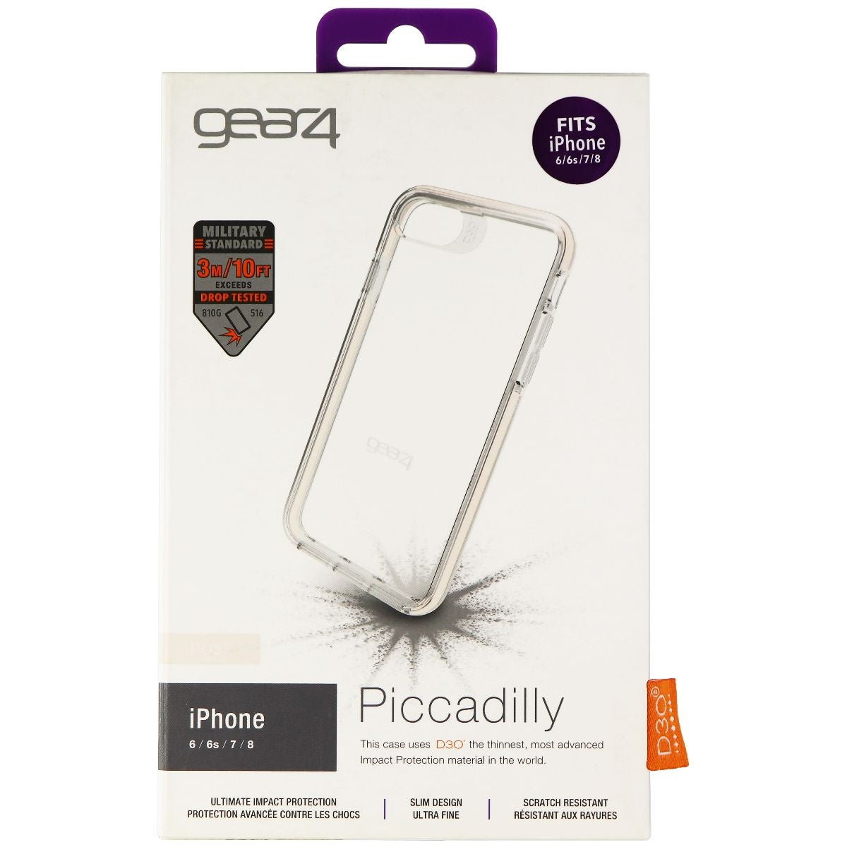 ZAGG Piccadilly Series Hard Case for Apple iPhone 8/7/6s/6 - Clear/Rose Pink Cell Phone - Cases, Covers & Skins Zagg - Simple Cell Bulk Wholesale Pricing - USA Seller