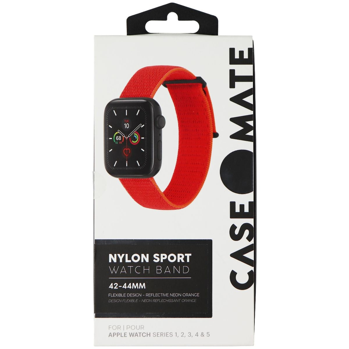 Case-Mate Nylon Watchband (42-44mm) for Apple Watch Series 1-5 - Neon Orange Smart Watch Accessories - Watch Bands Case-Mate - Simple Cell Bulk Wholesale Pricing - USA Seller