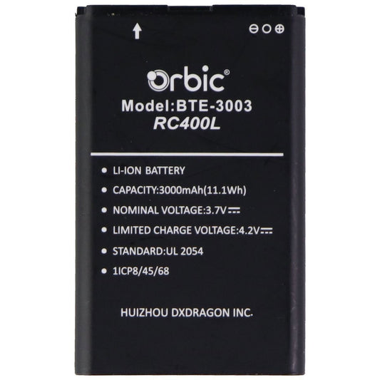 Orbic Rechargeable 3,000mAh 3.7V Li-ion Battery - Black (BTE-3003 / RC400L) Cell Phone - Batteries Orbic    - Simple Cell Bulk Wholesale Pricing - USA Seller