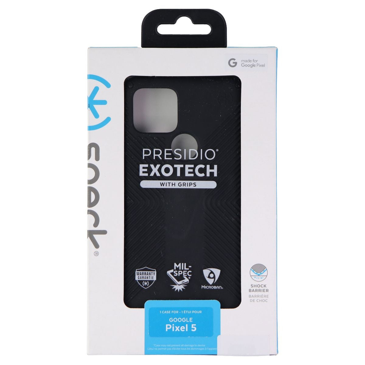 Speck Presidio Exotech Series Case with Grips for Google Pixel 5 - Black Cell Phone - Cases, Covers & Skins Speck    - Simple Cell Bulk Wholesale Pricing - USA Seller