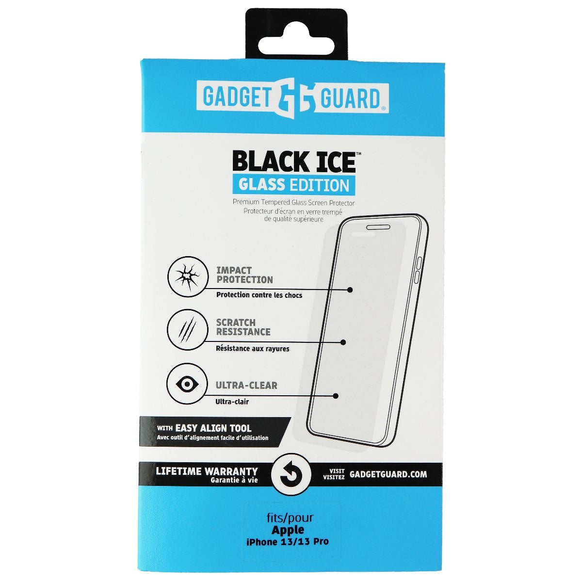 Gadget Guard Black Ice Glass Edition for Apple iPhone 13 and 13 Pro Cell Phone - Screen Protectors Gadget Guard - Simple Cell Bulk Wholesale Pricing - USA Seller