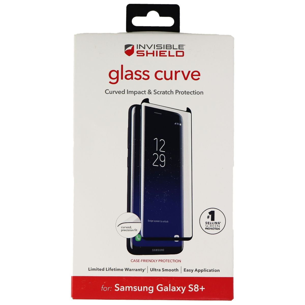 ZAGG InvisibleShield Glass Curved Screen Protector for Galaxy S8+ (Plus) - Clear Cell Phone - Screen Protectors Zagg - Simple Cell Bulk Wholesale Pricing - USA Seller