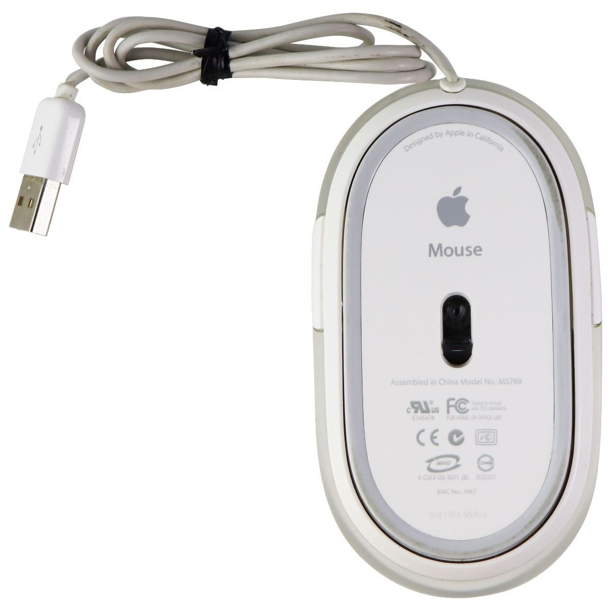 Apple Original OEM Wired USB Mouse for Mac - Clear/White (M5769 Non-Pro Model) Keyboards/Mice - Mice, Trackballs & Touchpads Apple    - Simple Cell Bulk Wholesale Pricing - USA Seller