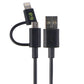 PureGear 4-Foot USB to Micro-USB Cable with Extra Tip for iPhone/iPad - Black Cell Phone - Cables & Adapters PureGear - Simple Cell Bulk Wholesale Pricing - USA Seller