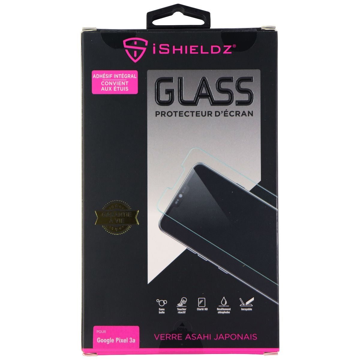 iShieldz Asahi Tempered Glass Screen Protector for Google Pixel 3a - Clear Cell Phone - Screen Protectors iShieldz    - Simple Cell Bulk Wholesale Pricing - USA Seller