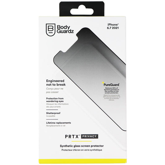 BodyGuardz PRTX Privacy Screen Protector for iPhone 13 Pro Max Cell Phone - Screen Protectors BODYGUARDZ    - Simple Cell Bulk Wholesale Pricing - USA Seller