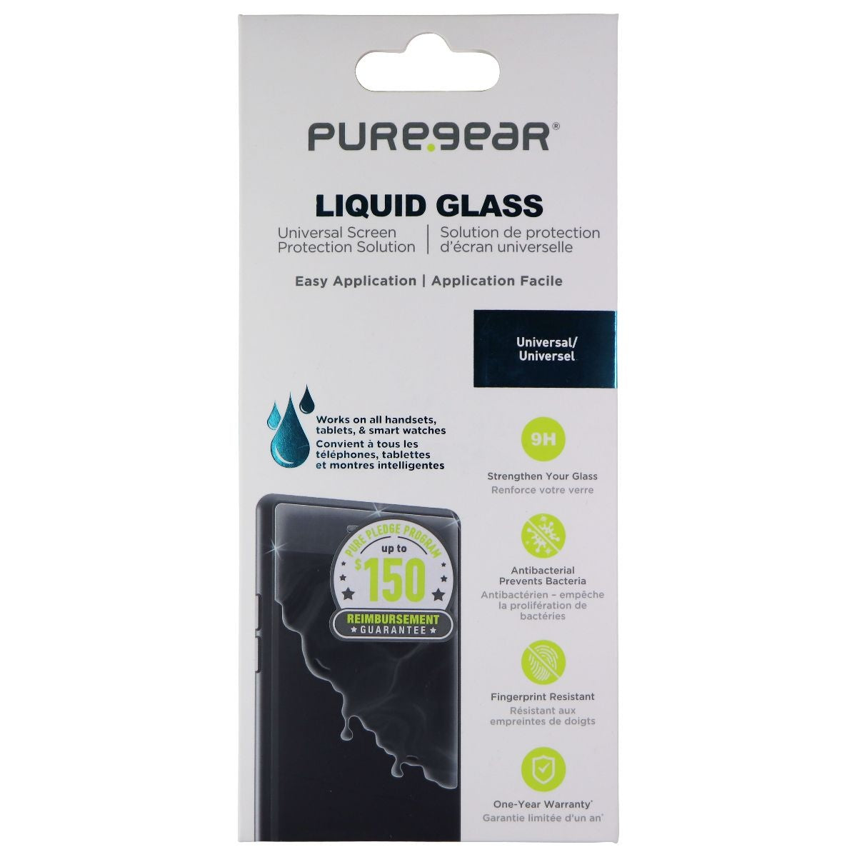 PureGear Liquid Glass Universal Screen Protection for Smartphones & More - Clear Cell Phone - Screen Protectors PureGear - Simple Cell Bulk Wholesale Pricing - USA Seller