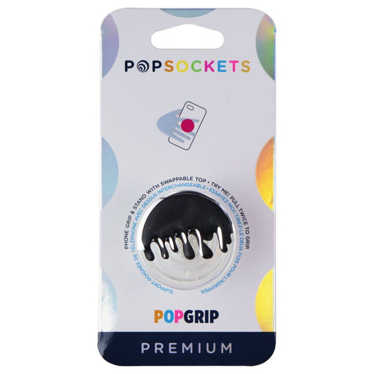 PopSockets Swappable PopGrip Expanding Stand and Grip - Chrome Drip Silver Cell Phone - Mounts & Holders PopSockets    - Simple Cell Bulk Wholesale Pricing - USA Seller