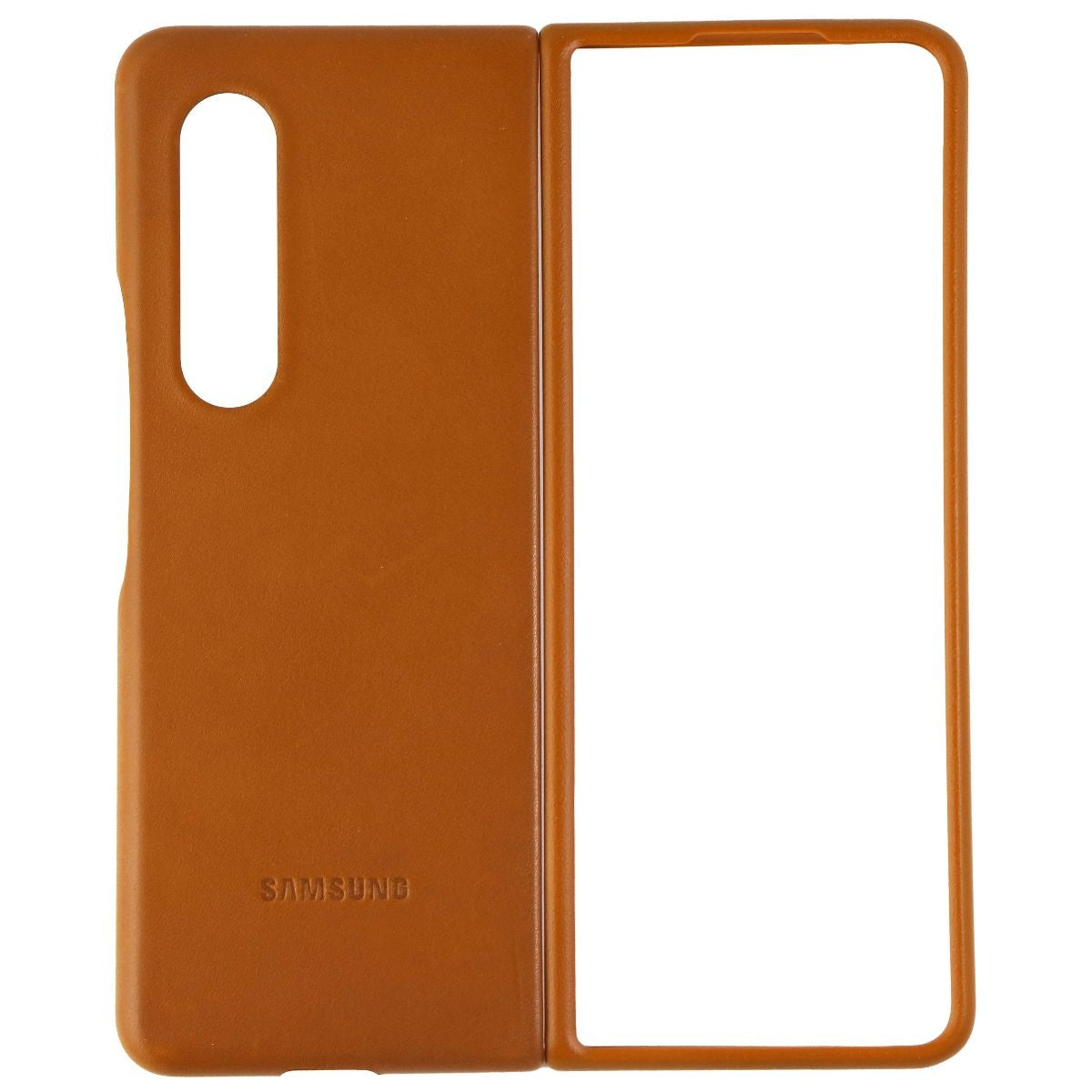 Samsung Leather Protective Cover for Galaxy Z Fold3 5G - Camel (EF-VF926LAEGUS)