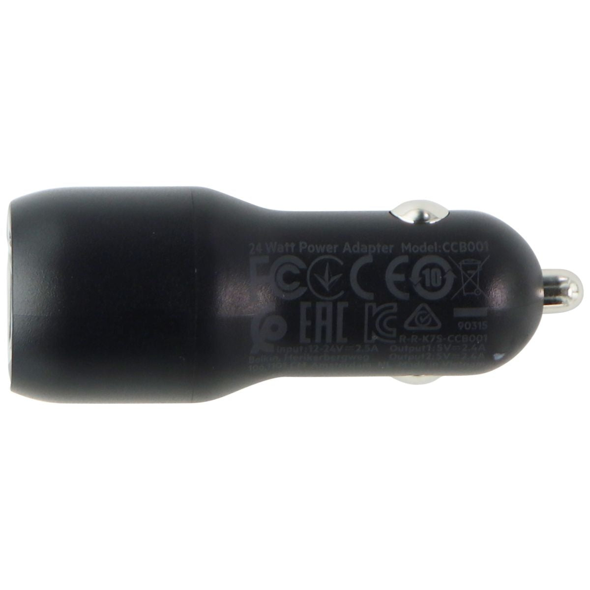 Belkin 24-Watt Dual USB Car Charger for iPhone/Android and More - Black Cell Phone - Chargers & Cradles Belkin - Simple Cell Bulk Wholesale Pricing - USA Seller