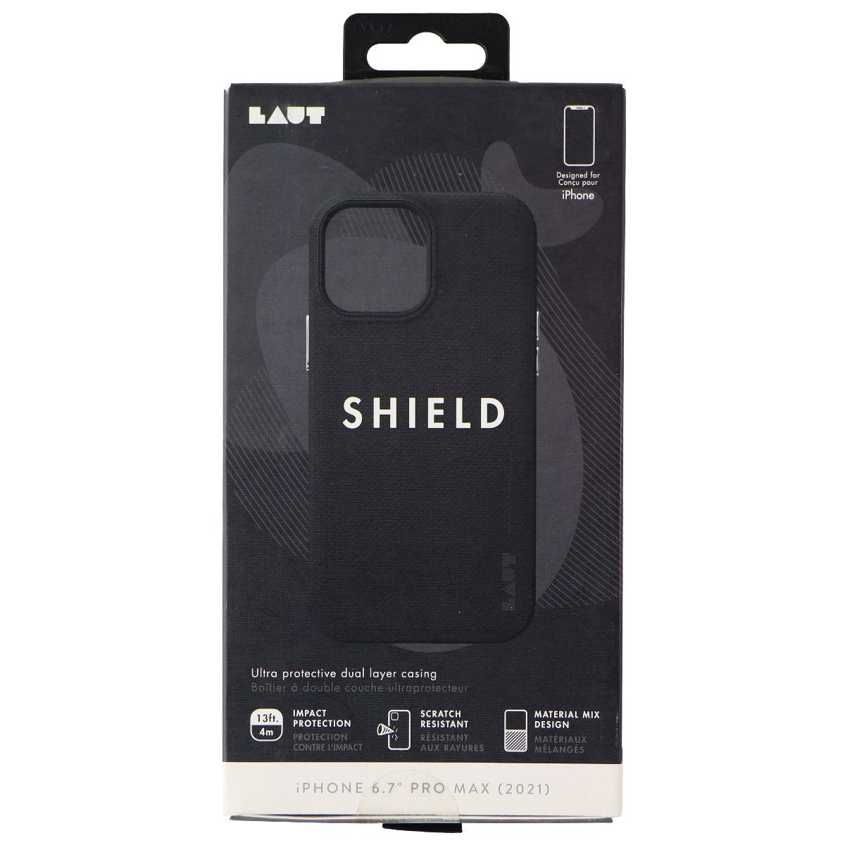 LAUT Shield Series Dual Layer Case for Apple iPhone 13 Pro Max - Black Cell Phone - Cases, Covers & Skins Laut    - Simple Cell Bulk Wholesale Pricing - USA Seller