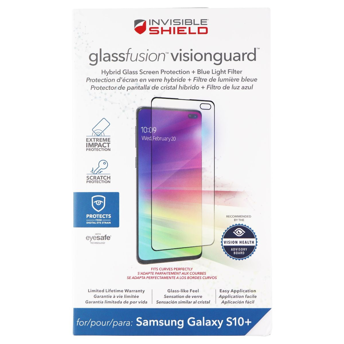 ZAGG Invisible Shield (GlassFusion VisionGuard) Screen Protector for Galaxy S10+ Cell Phone - Screen Protectors Zagg - Simple Cell Bulk Wholesale Pricing - USA Seller