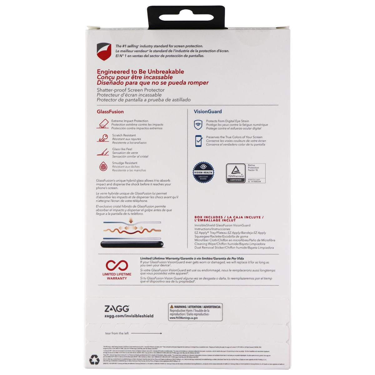 ZAGG Invisible Shield (GlassFusion VisionGuard) Screen Protector for Galaxy S10+ Cell Phone - Screen Protectors Zagg - Simple Cell Bulk Wholesale Pricing - USA Seller