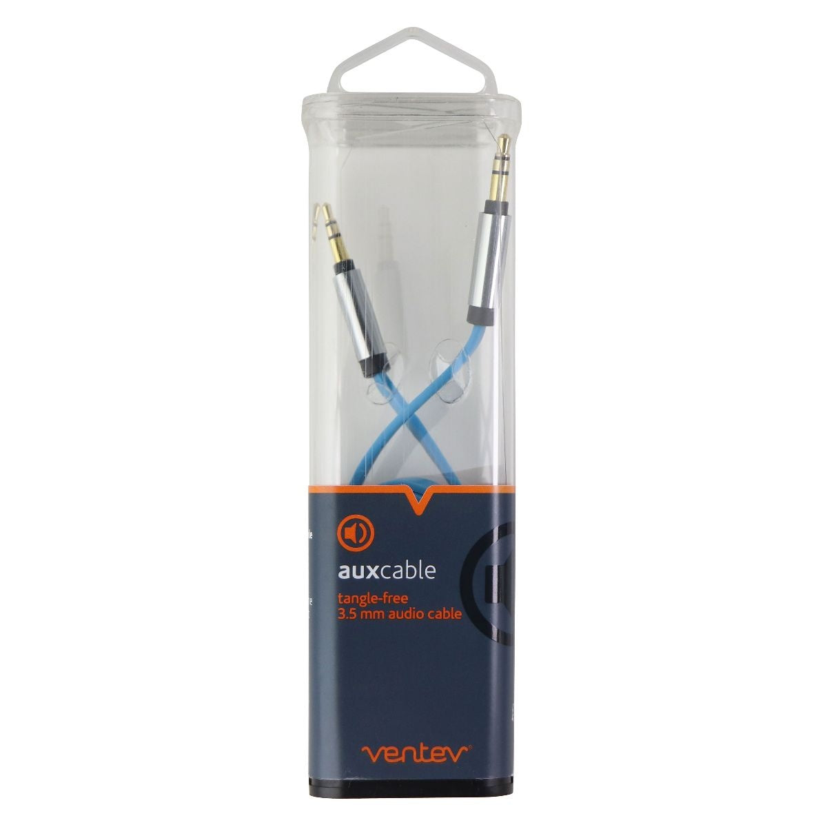 Ventev (4-Foot) 3.5mm to 3.5mm Tangle-Free Audio/Aux Cable - Blue Cell Phone - Cables & Adapters Ventev - Simple Cell Bulk Wholesale Pricing - USA Seller