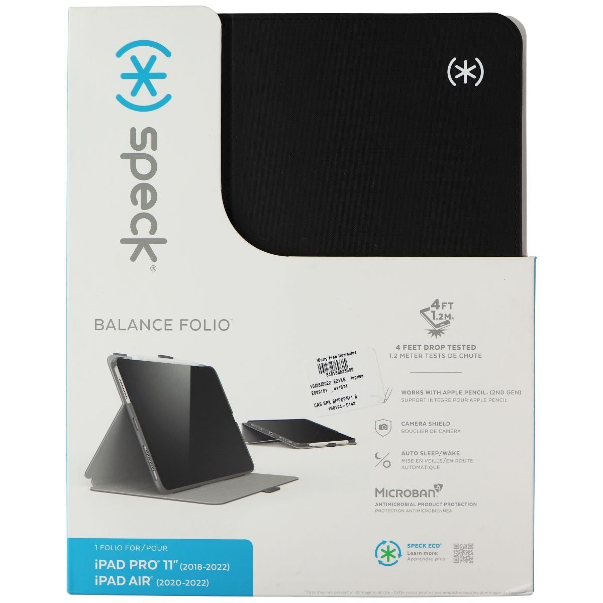 Speck Balance Folio Case for iPad Pro 11 (4th Gen) / Air (5th Gen) - Black iPad/Tablet Accessories - Cases, Covers, Keyboard Folios Speck    - Simple Cell Bulk Wholesale Pricing - USA Seller