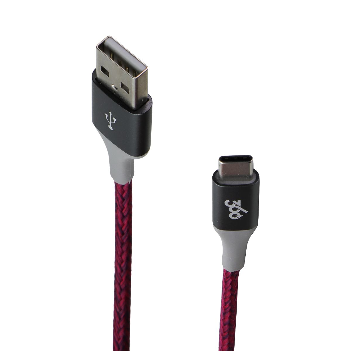 360 Electrical Habitat 4 FT USB-C to USB-A Braided Charging Cable - Cranberry Cell Phone - Cables & Adapters 360 Electrical    - Simple Cell Bulk Wholesale Pricing - USA Seller