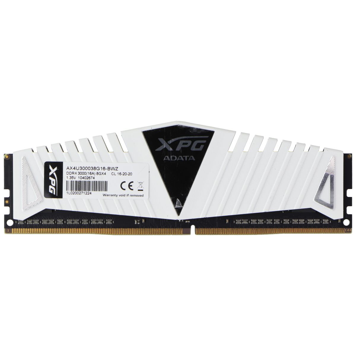 ADATA XPG (8GB) DDR4 3000MHz 8Gx4 1.35V Desktop RAM Memory (AX4U300038G16-BWZ) Computer Parts - Memory (RAM) ADATA    - Simple Cell Bulk Wholesale Pricing - USA Seller