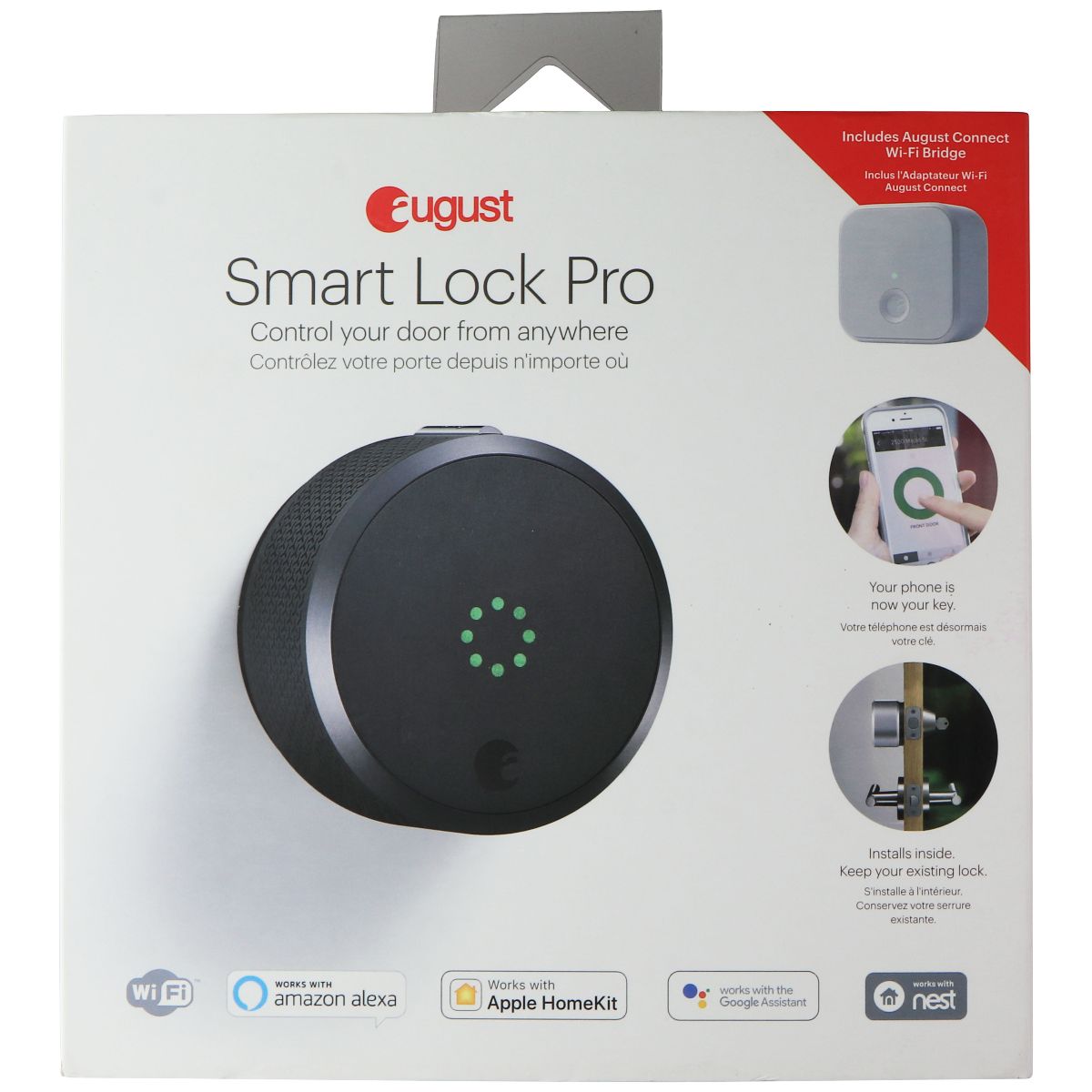 August Smart Lock Pro - Wi-Fi Smart Lock with Alexa/Apple/Google - Dark Gray Home Improvement - Other Home Improvement August    - Simple Cell Bulk Wholesale Pricing - USA Seller