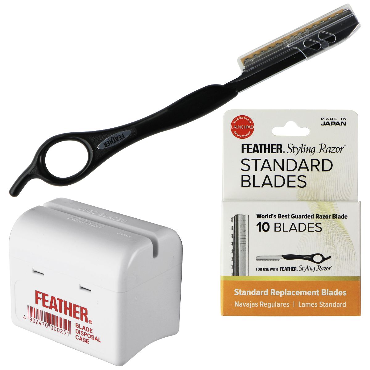 Feather Styling Razor Kit - Black / Silver Home Decor - Other Home Items Feather    - Simple Cell Bulk Wholesale Pricing - USA Seller