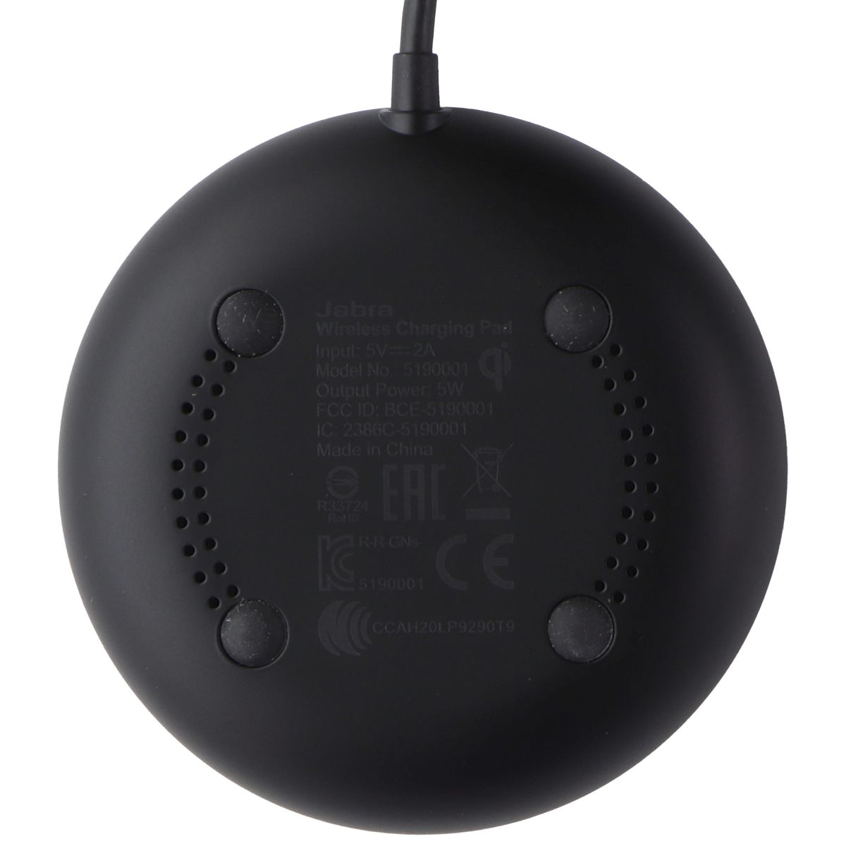 Jabra Wireless Charging Pad for All Qi Devices - Black (100-65920000-00) Cell Phone - Chargers & Cradles Jabra    - Simple Cell Bulk Wholesale Pricing - USA Seller