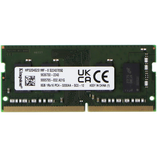 Kingston (8GB) 1Rx16 (PC4-3200AA) Laptop RAM SODIMM Memory (HP32D4S2S1MF-8) Computer Parts - Memory (RAM) Kingston    - Simple Cell Bulk Wholesale Pricing - USA Seller