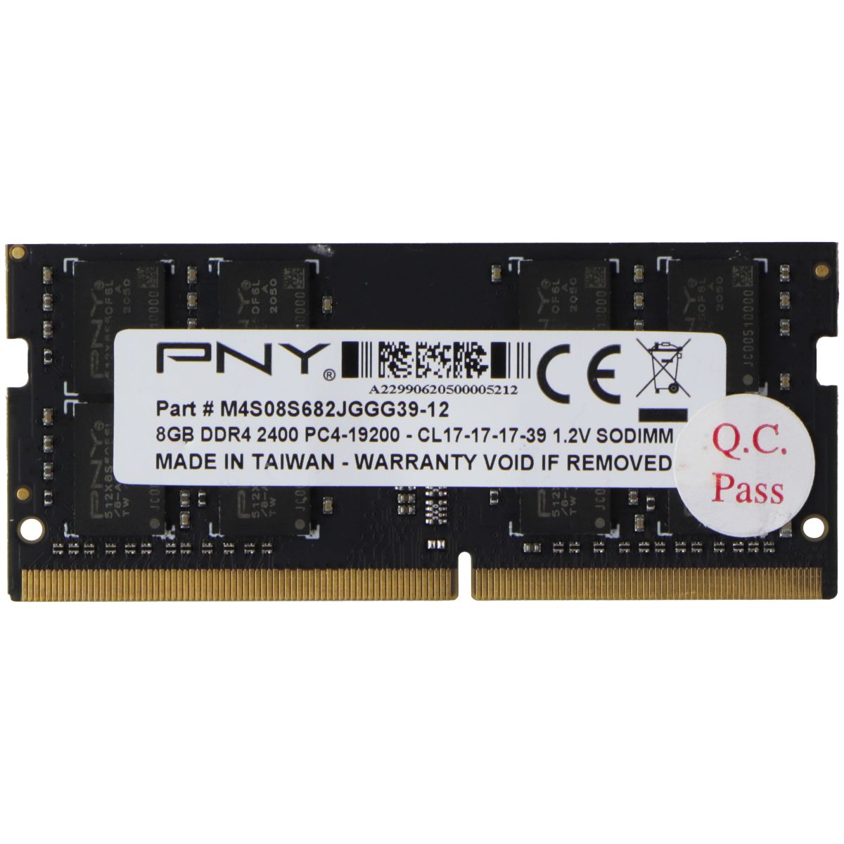 PNY (8GB) DDR4 2400 (PC4-19200) CL17 1.2V SODIMM Laptop RAM (M4S08S682JGGG39-12) Computer Parts - Memory (RAM) PNY    - Simple Cell Bulk Wholesale Pricing - USA Seller