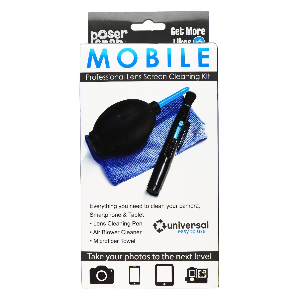 PowerSnap Mobile Photo Lens & Touchscreen Cleaning Kit Cell Phone - Other Accessories PoserSnap    - Simple Cell Bulk Wholesale Pricing - USA Seller