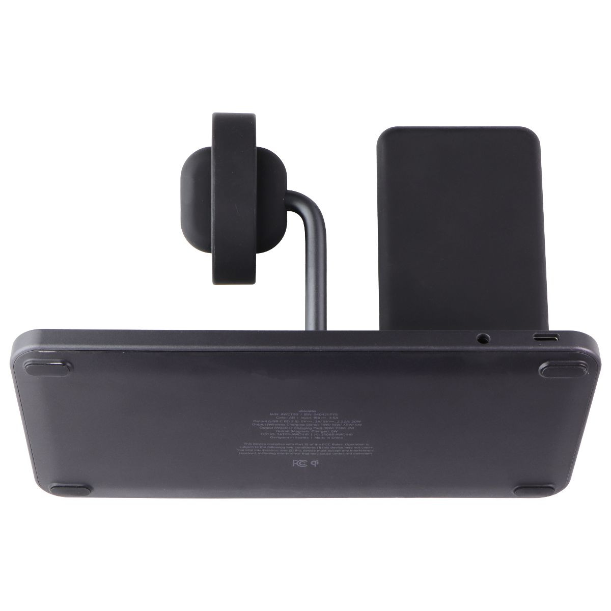 Ubiolabs 3-in-1 Wireless Charging Stand w/ USB-C for Qi & Apple Watch - Black Smart Watch Accessories - Chargers & Docking Stations ubiolabs    - Simple Cell Bulk Wholesale Pricing - USA Seller
