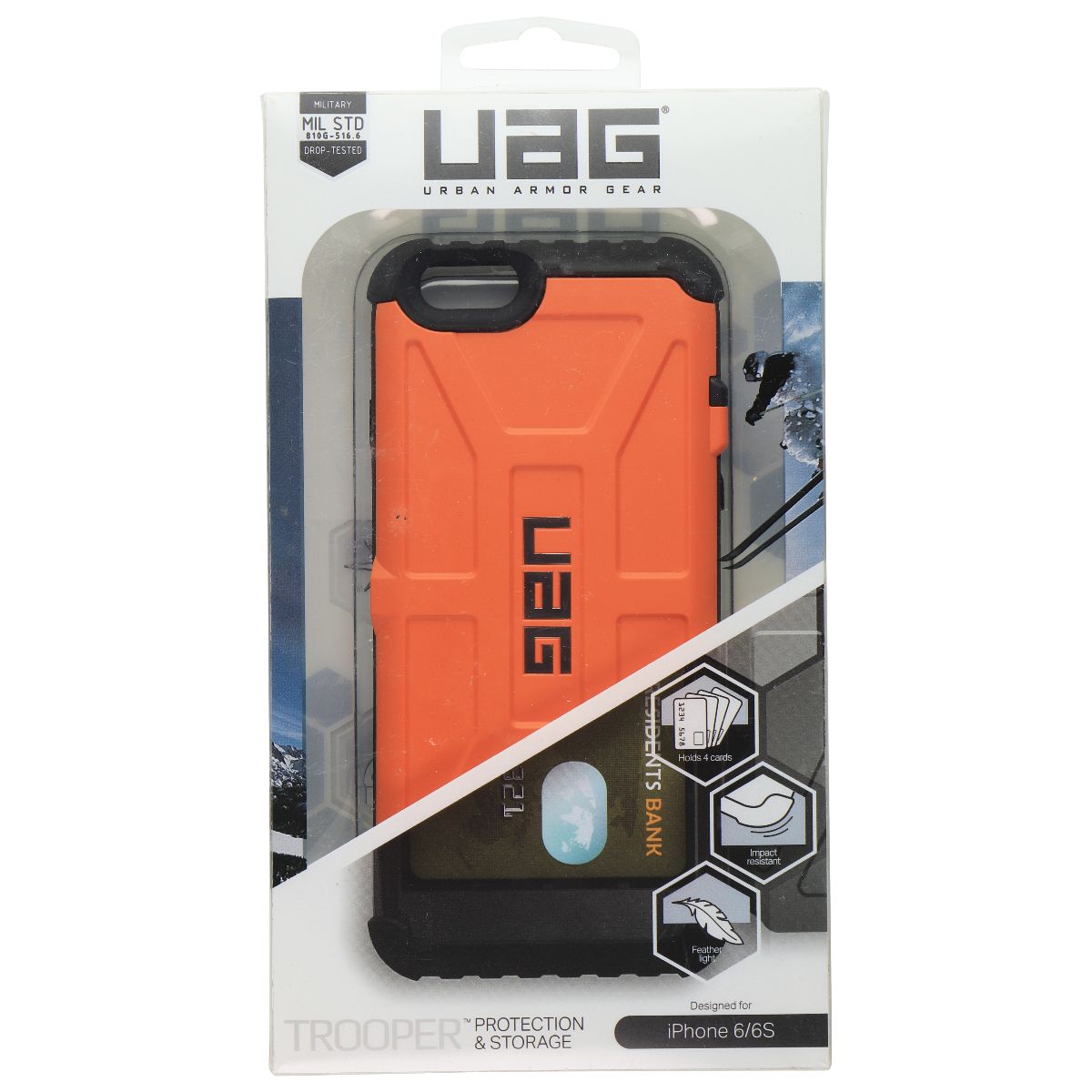 Urban Armor Gear Trooper Series Card Case for iPhone 6s/6 - Orange/Black Cell Phone - Cases, Covers & Skins Urban Armor Gear    - Simple Cell Bulk Wholesale Pricing - USA Seller
