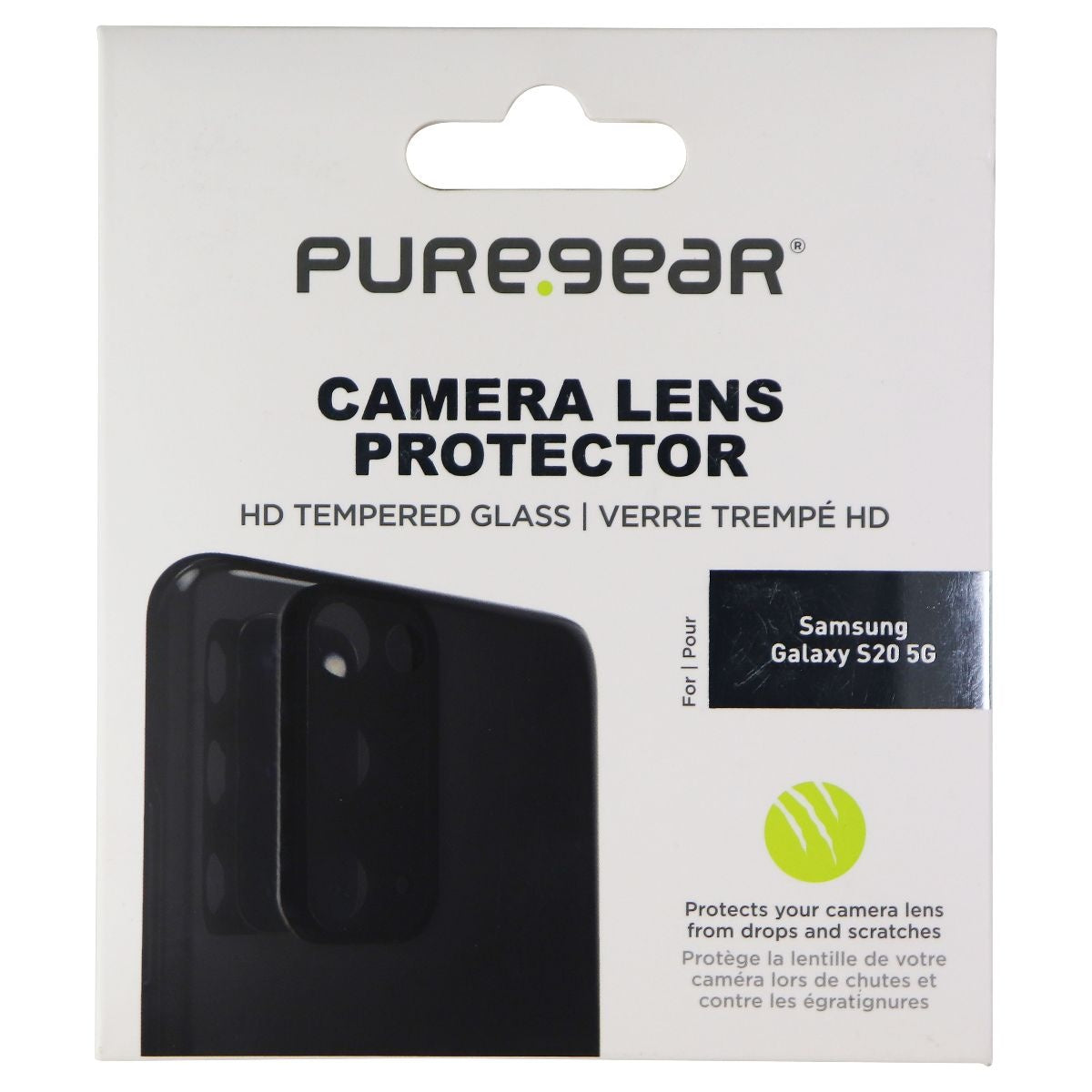 PureGear HD Tempered Glass Camera Lens Protector for Samsung Galaxy S20 5G Cell Phone - Screen Protectors PureGear    - Simple Cell Bulk Wholesale Pricing - USA Seller