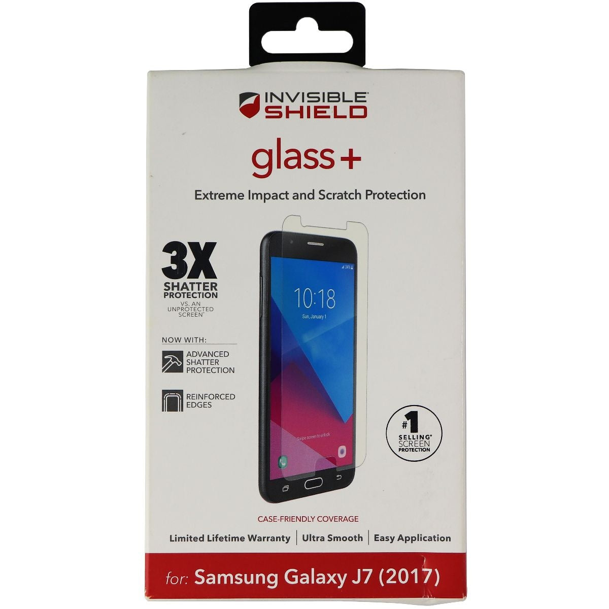 ZAGG Invisible Shield (Glass+) Screen Protector for Samsung Galaxy J7 (2017) Cell Phone - Screen Protectors Zagg    - Simple Cell Bulk Wholesale Pricing - USA Seller