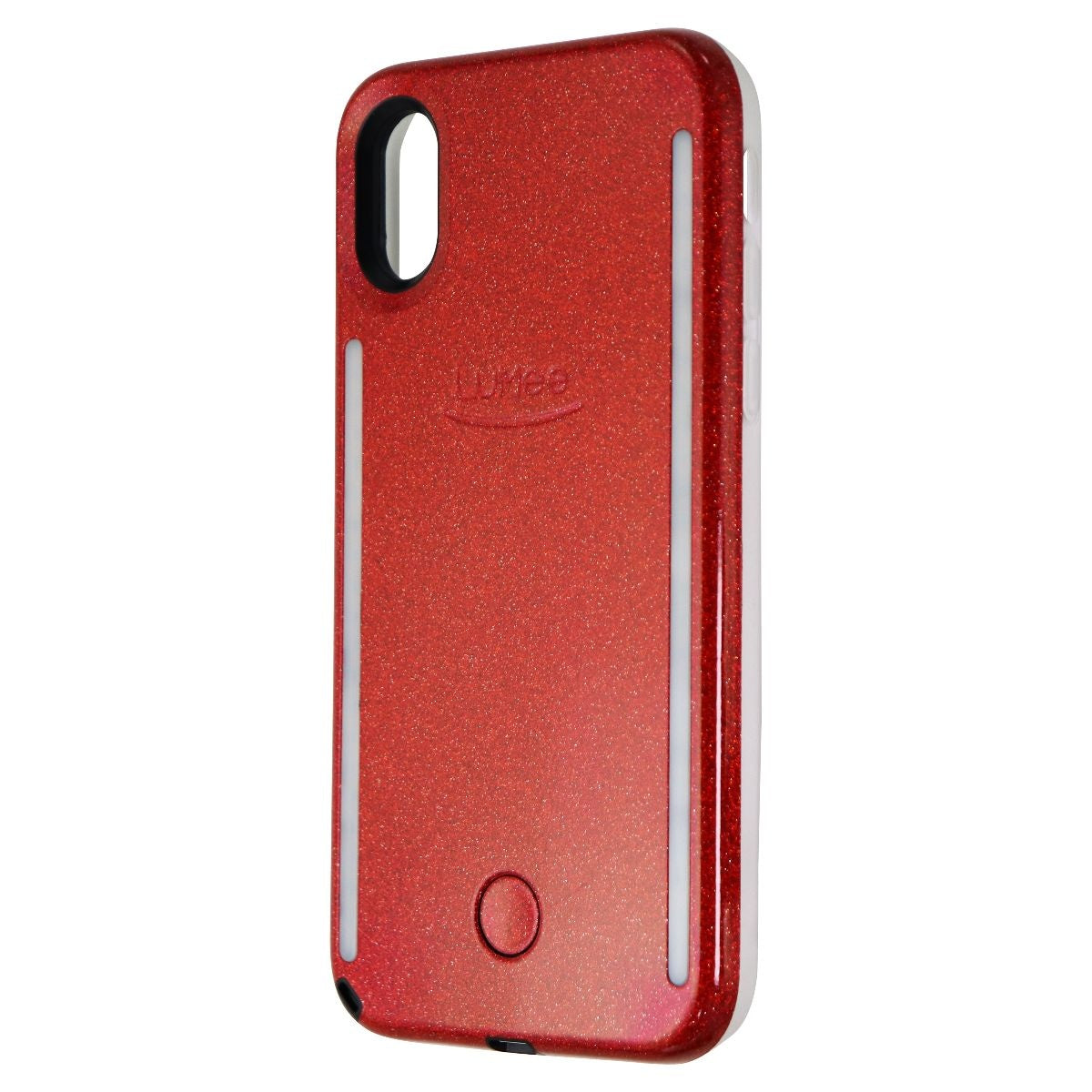 LuMee Duo Series LED Selfie Case for iPhone Xs & iPhone X - Red Glitter Cell Phone - Cases, Covers & Skins LuMee    - Simple Cell Bulk Wholesale Pricing - USA Seller