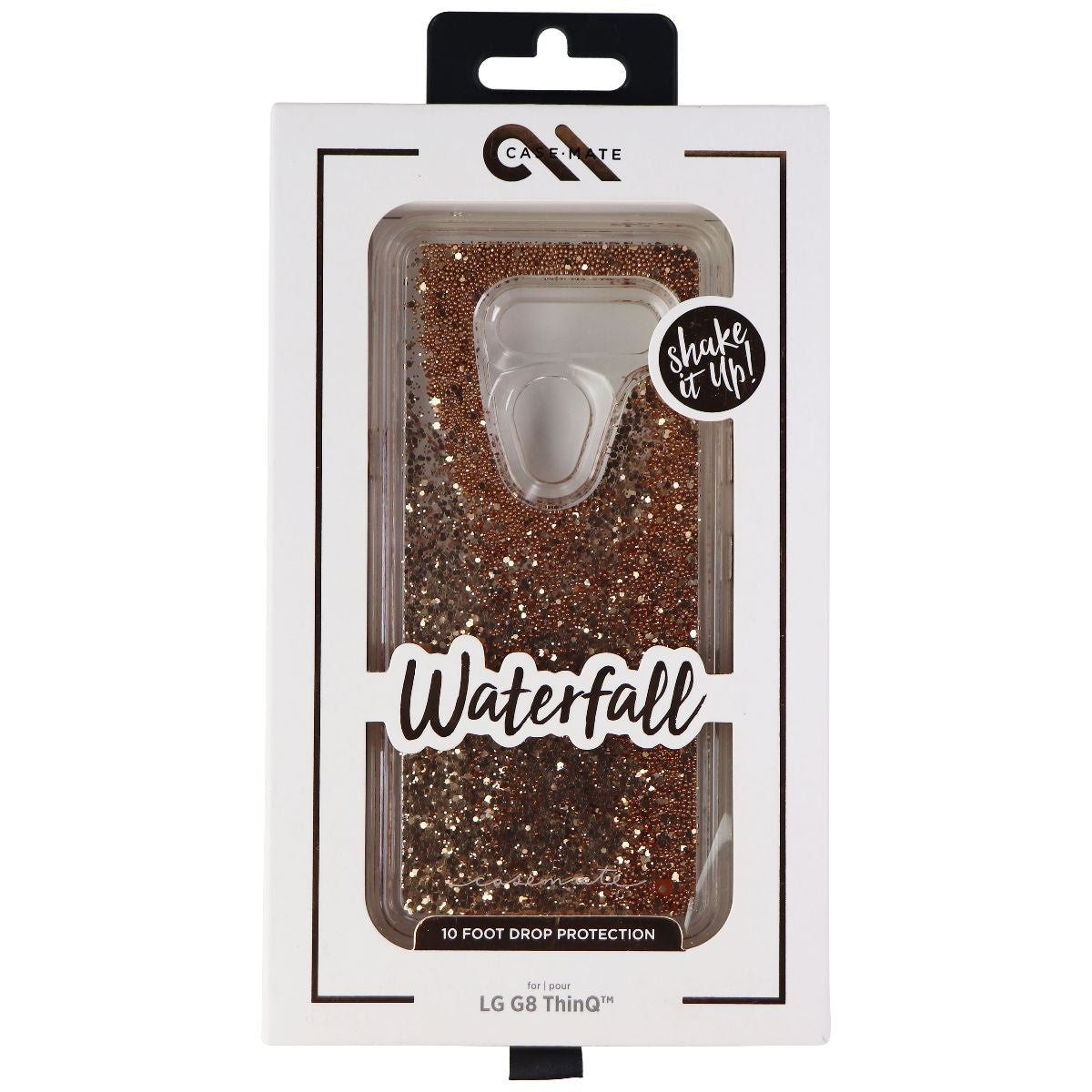 Case-Mate Waterfall Series Liquid Glitter Case for LG G8 ThinQ - Clear/Gold Cell Phone - Cases, Covers & Skins Case-Mate    - Simple Cell Bulk Wholesale Pricing - USA Seller