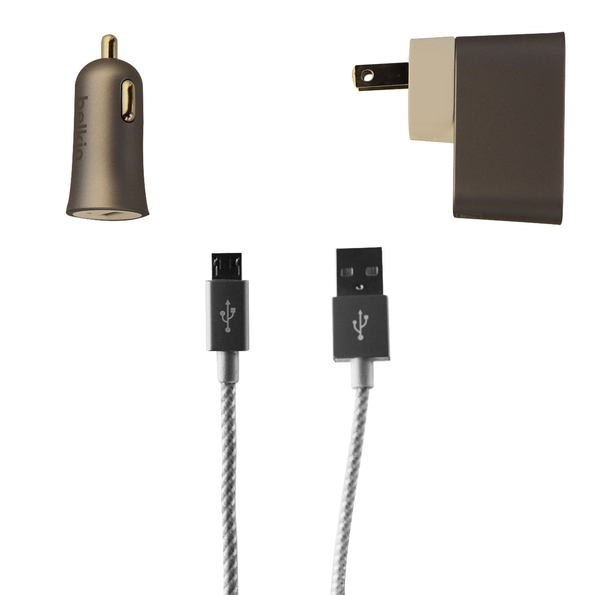 Belkin Mixit Up Series 2.4A Premium Charging Kit w/Micro USB Cable - Space Gray Cell Phone - Chargers & Cradles Belkin    - Simple Cell Bulk Wholesale Pricing - USA Seller