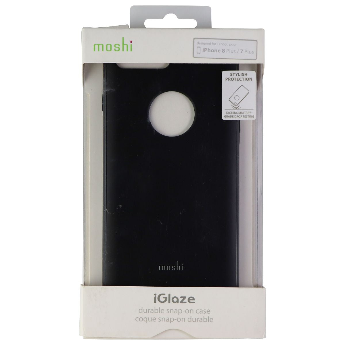 Moshi iGlaze Slim Fit Hybrid Snap-On Case for Apple iPhone 8 Plus/7 Plus - Black Cell Phone - Cases, Covers & Skins Moshi    - Simple Cell Bulk Wholesale Pricing - USA Seller