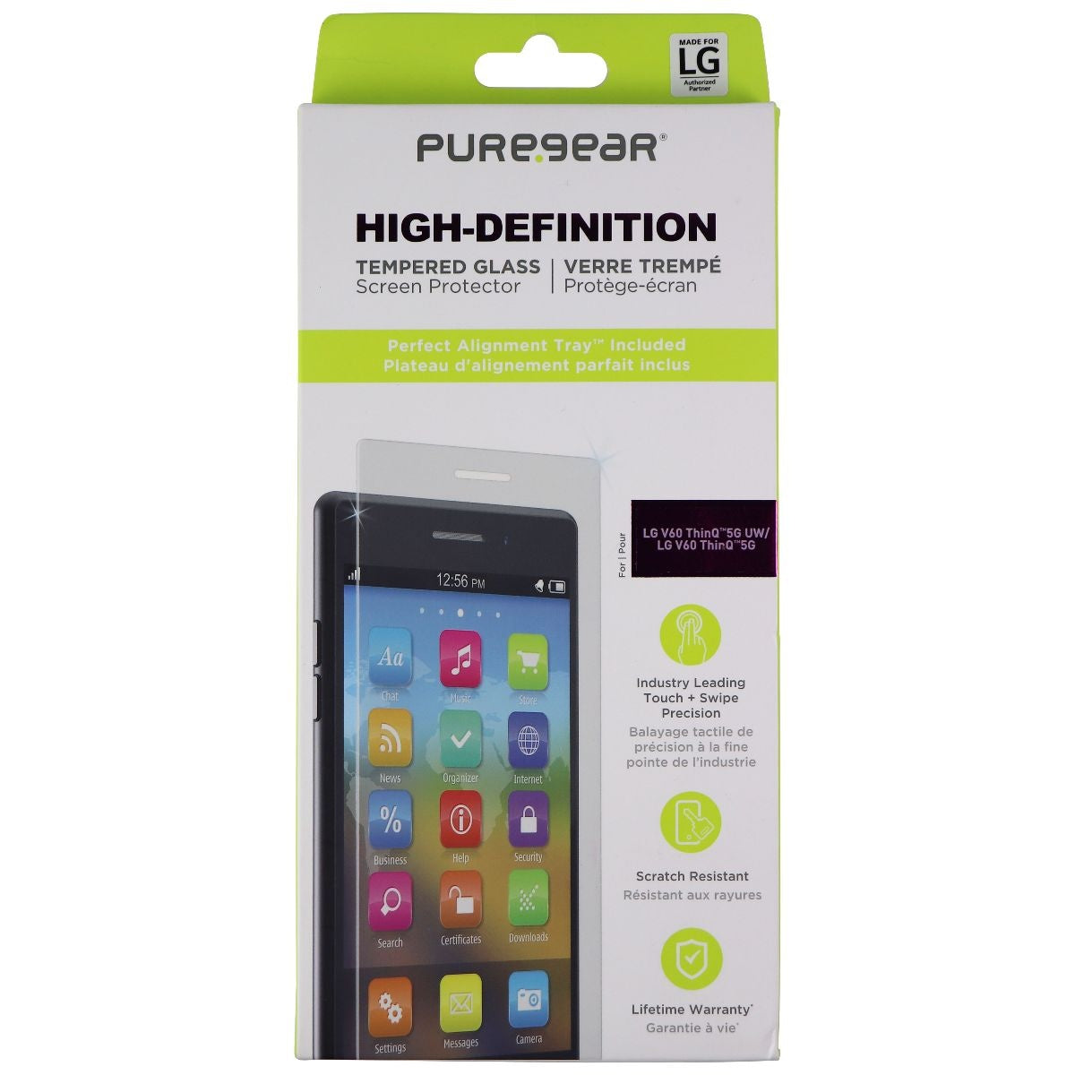 PureGear High-Definition Tempered Glass for LG V60 ThinQ 5G / 5G UW - Clear Cell Phone - Screen Protectors PureGear    - Simple Cell Bulk Wholesale Pricing - USA Seller