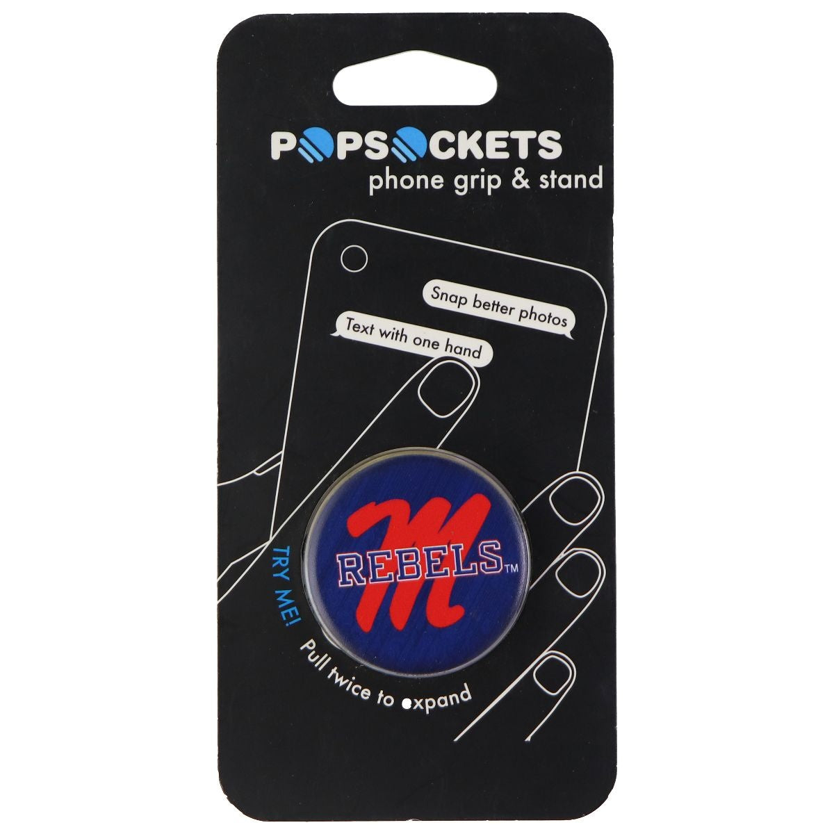 PopSockets: Collapsible Grip & Stand for Phones and Tablets - Mississippi Rebels Cell Phone - Mounts & Holders PopSockets    - Simple Cell Bulk Wholesale Pricing - USA Seller