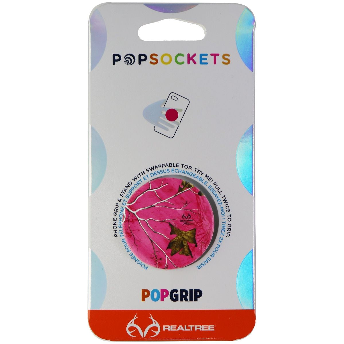 PopSockets: Swappable PopGrip for Phones & Tablets - Realtree Xtra Paradise Pink Cell Phone - Mounts & Holders PopSockets    - Simple Cell Bulk Wholesale Pricing - USA Seller