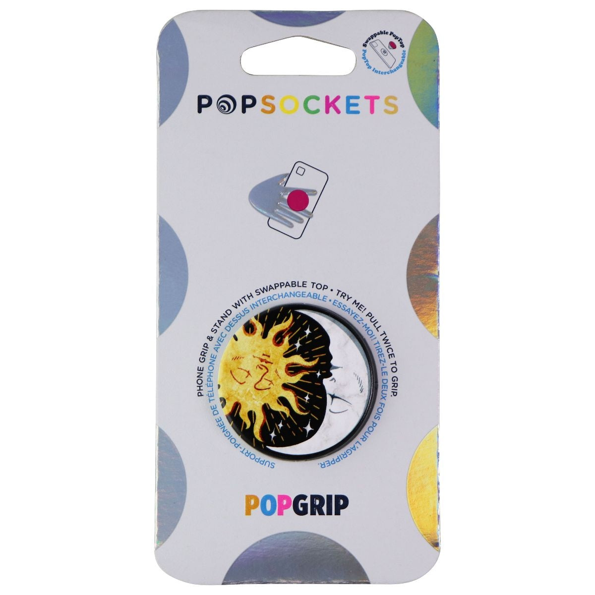 PopSockets PopGrip Swappable Top for Phones and Tablets - Sun and Moon Cell Phone - Mounts & Holders PopSockets    - Simple Cell Bulk Wholesale Pricing - USA Seller