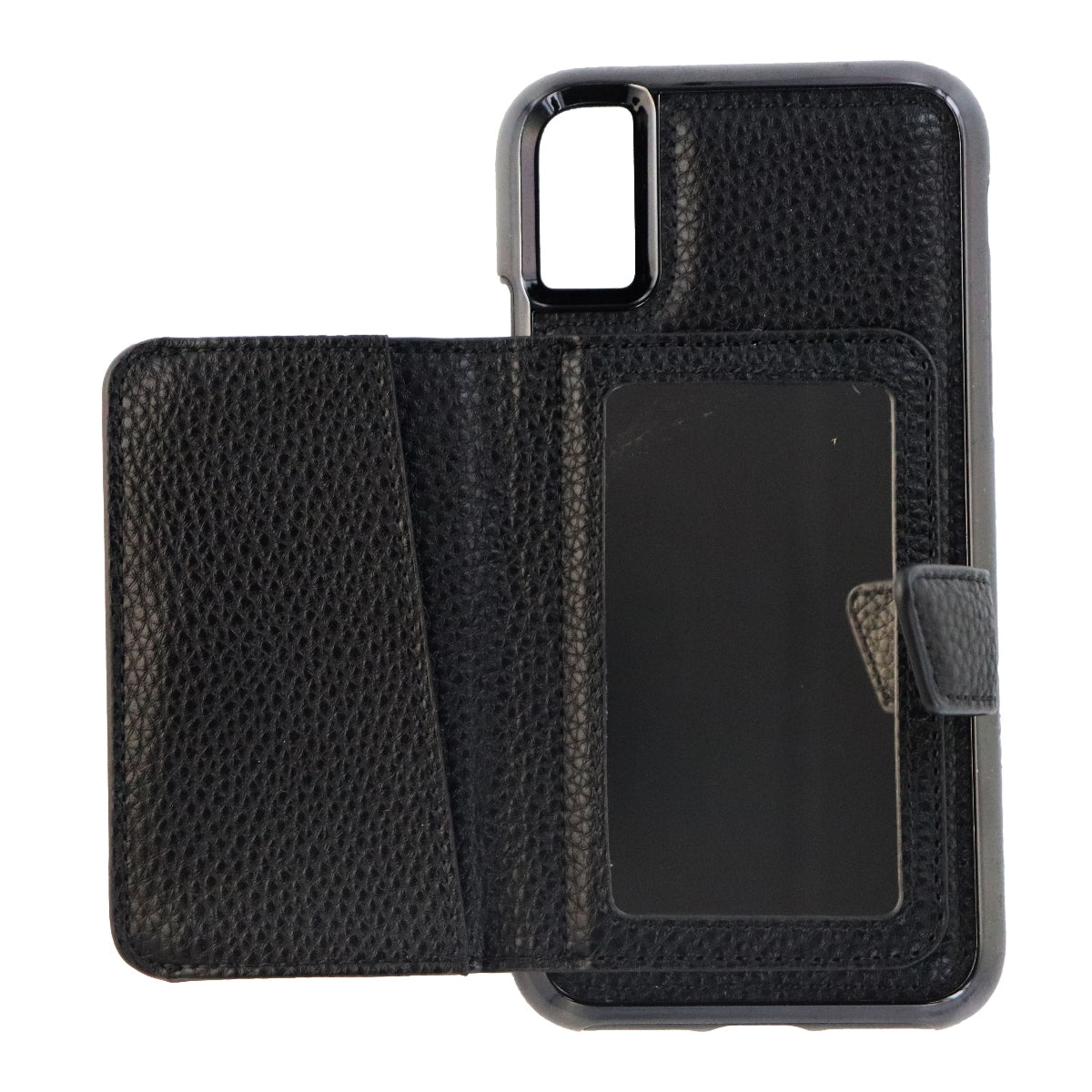 Case-Mate Compact Leather Mirror Case for Apple iPhone X - Black Cell Phone - Cases, Covers & Skins Case-Mate    - Simple Cell Bulk Wholesale Pricing - USA Seller