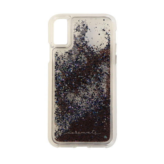 Case-Mate Waterfall Series Case for iPhone X 10 - Clear/Black Pearl Glitter Cell Phone - Cases, Covers & Skins Case-Mate    - Simple Cell Bulk Wholesale Pricing - USA Seller