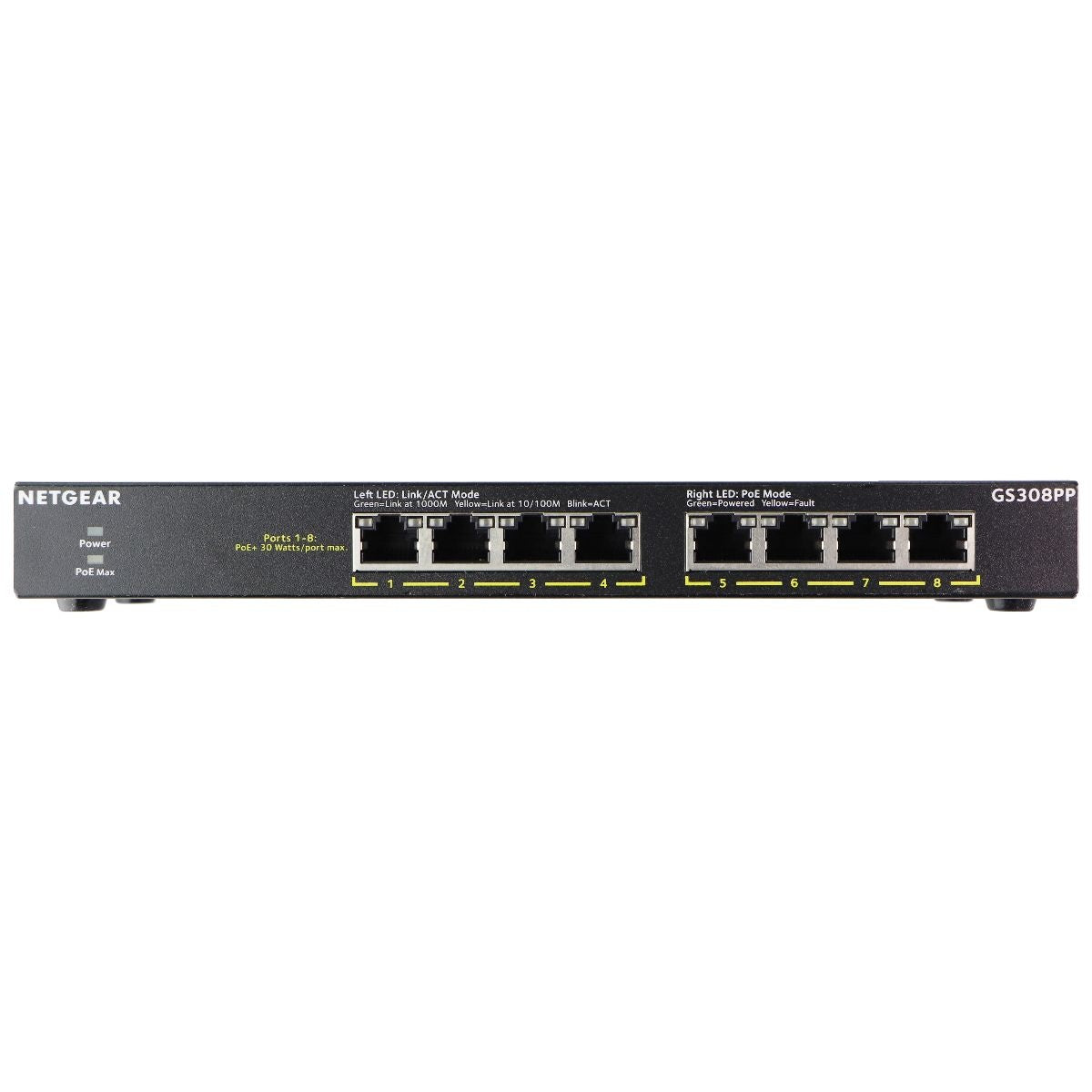 NETGEAR 8-port Gigabit Ethernet high-Power PoE+ Switch FlexPoE (GS308PP) Networking - Network Switches Netgear    - Simple Cell Bulk Wholesale Pricing - USA Seller