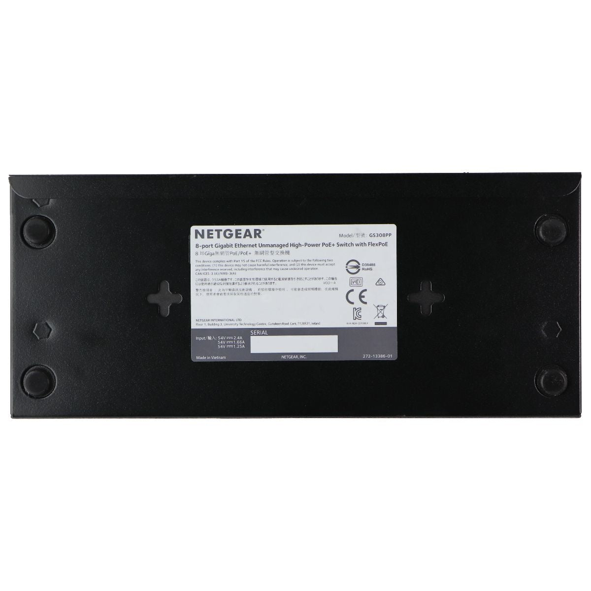 NETGEAR 8-port Gigabit Ethernet high-Power PoE+ Switch FlexPoE (GS308PP) Networking - Network Switches Netgear    - Simple Cell Bulk Wholesale Pricing - USA Seller