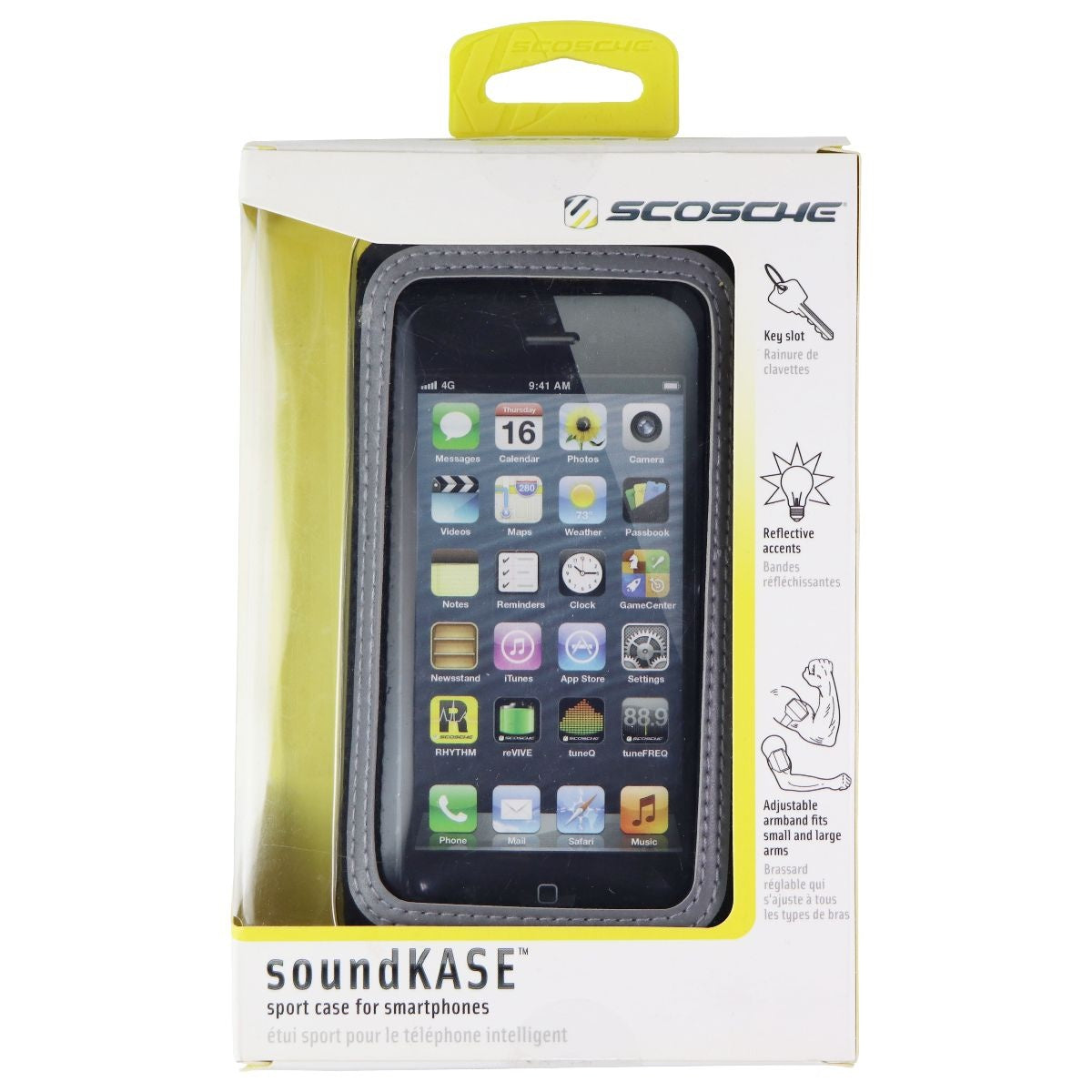 Scosche soundKASE Sport Armband Case for Smartphones - Black/Gray Cell Phone - Cases, Covers & Skins Scosche    - Simple Cell Bulk Wholesale Pricing - USA Seller