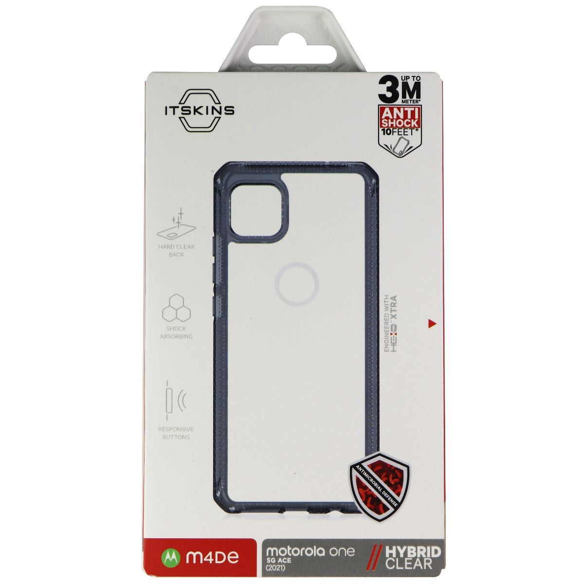 ITSKINS Hybrid Clear Case for Motorola One 5G Ace (2021) - Black & Transparent Cell Phone - Cases, Covers & Skins ITSKINS    - Simple Cell Bulk Wholesale Pricing - USA Seller