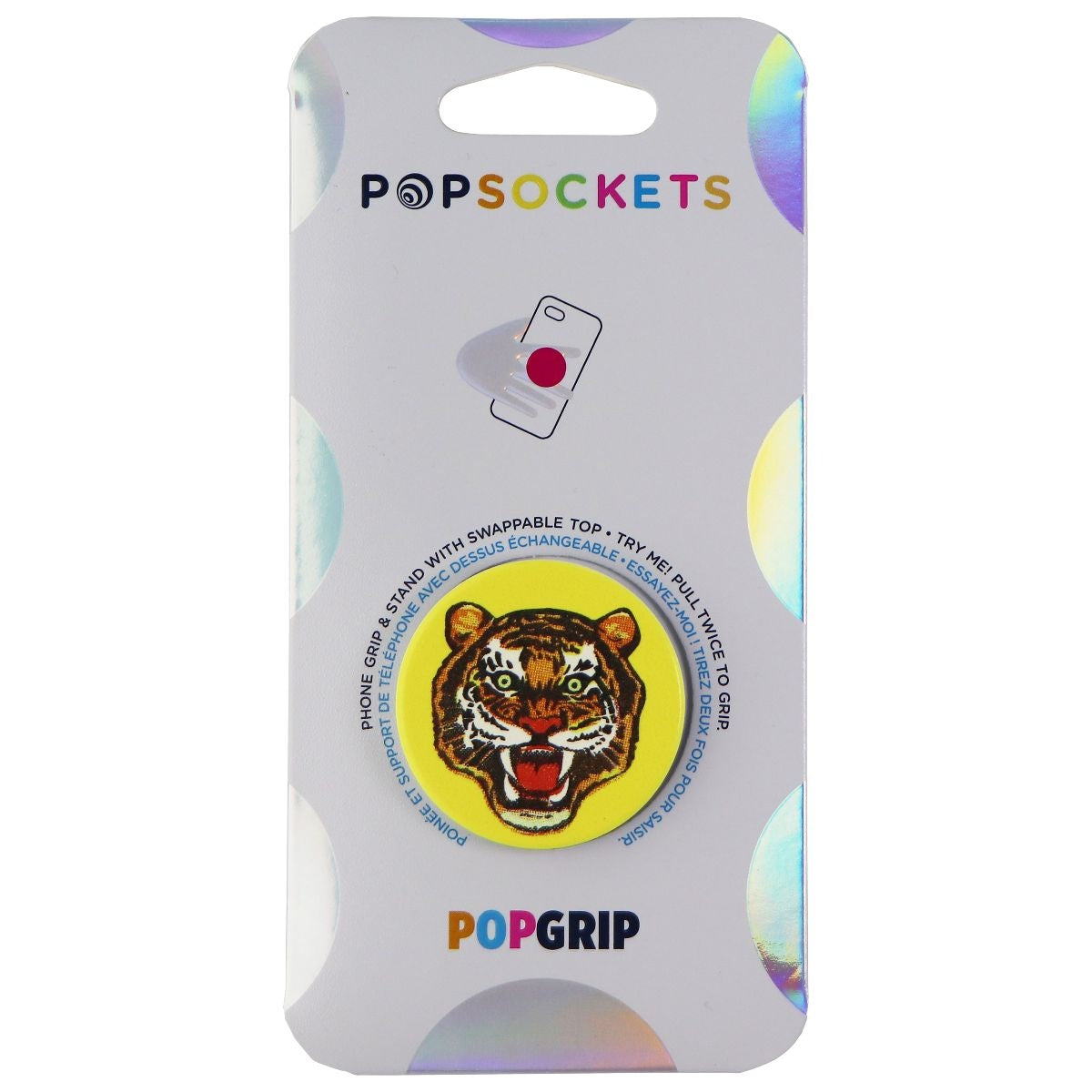 PopSockets: PopGrip Expanding Stand & Grip with Swappable Top - Tiger Bites Back Cell Phone - Mounts & Holders PopSockets    - Simple Cell Bulk Wholesale Pricing - USA Seller