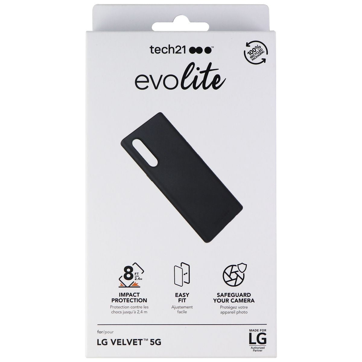 Tech21 Evo Lite Series Flexible Case for LG Velvet 5G Smartphones - Black Cell Phone - Cases, Covers & Skins Tech21    - Simple Cell Bulk Wholesale Pricing - USA Seller