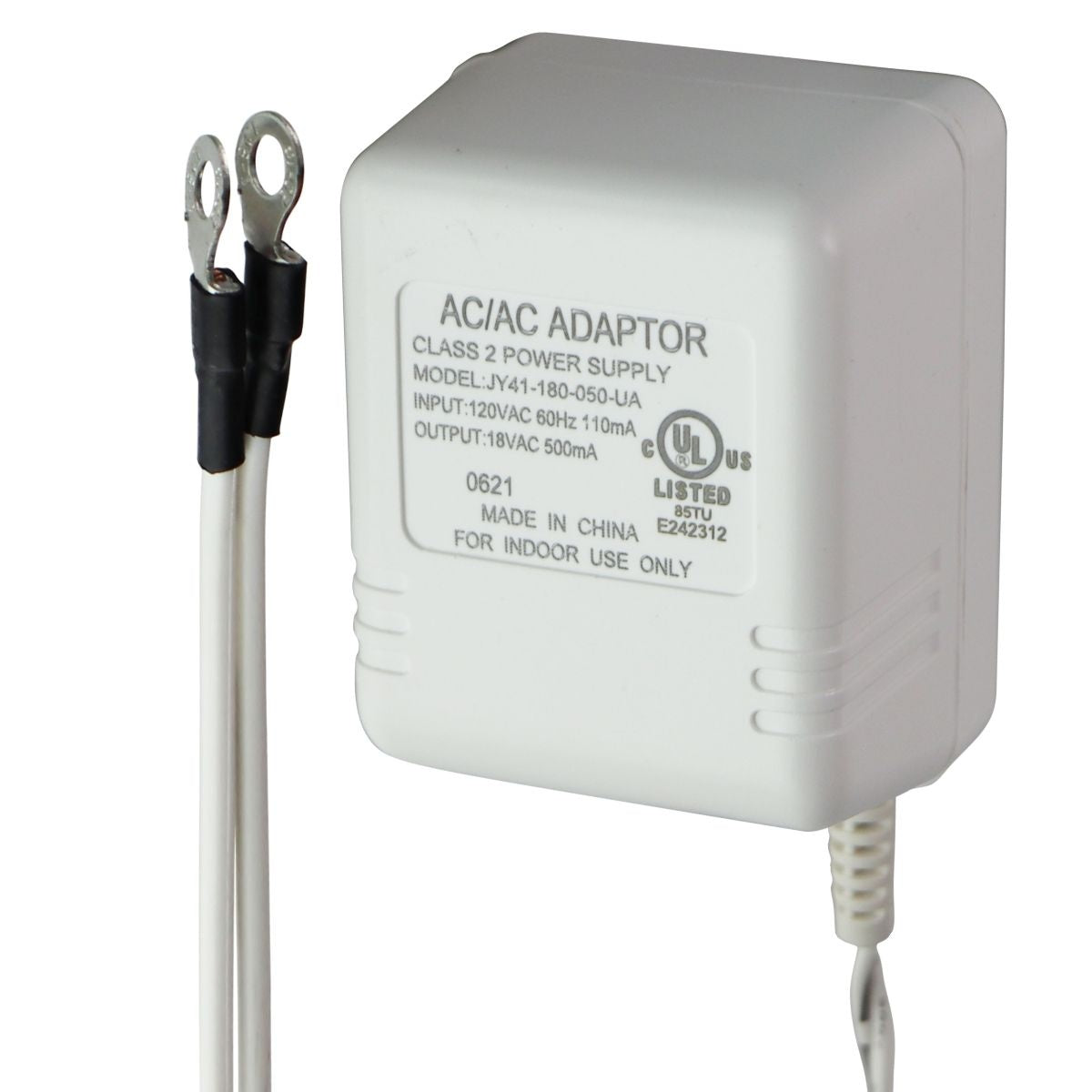 AC/AC Adapter (18V/500mA) Class 2 Power Supply - White (JY41-180-050-US) Multipurpose Batteries & Power - Multipurpose AC to DC Adapters Unbranded    - Simple Cell Bulk Wholesale Pricing - USA Seller